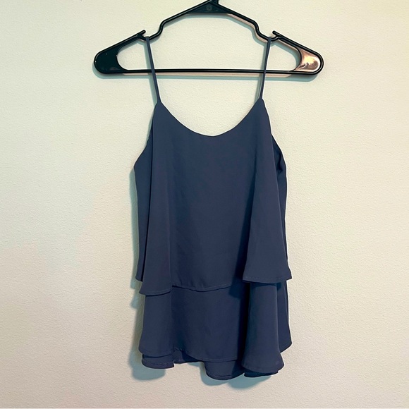 Alya Tops - Purple-gray chiffon tank top